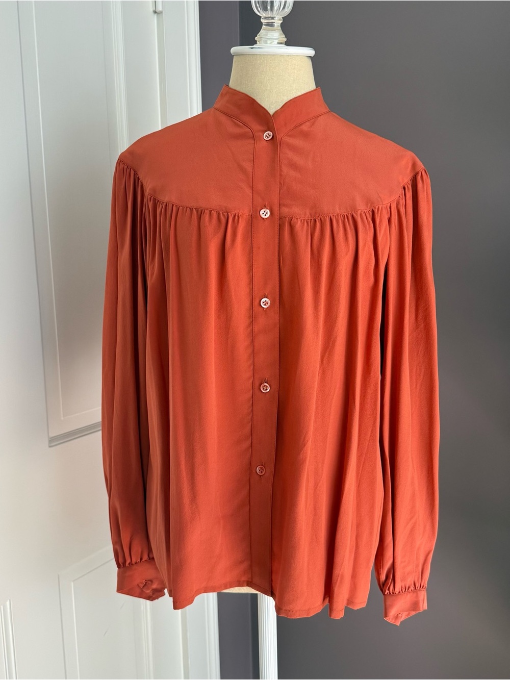 Vintage YSL Rive Gauche Mandarin Collar Shirt
